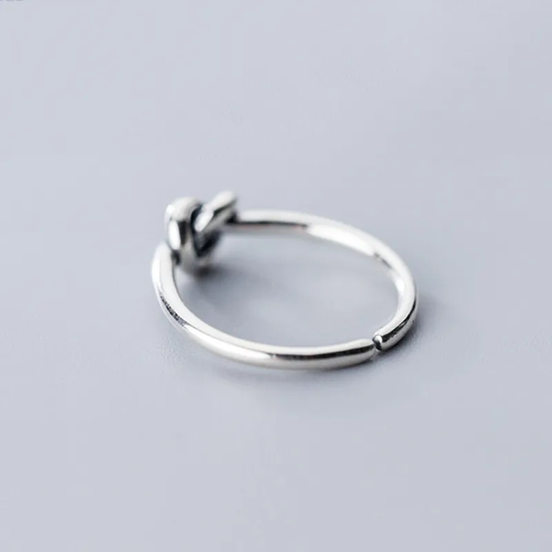 INZATT Real 925 Sterling Silver Vintage Rope Knot Opening Ring For Hot Women Party Minimalist Fine Jewelry Gift 2019 | Украшения и