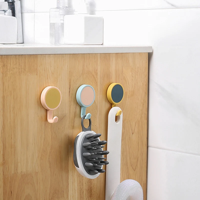 3pcs Colorful Wall Hooks Strong Nail-free Bathroom Kitchen Hallway Clothes Hangers Hangings Home Storage Hook | Дом и сад
