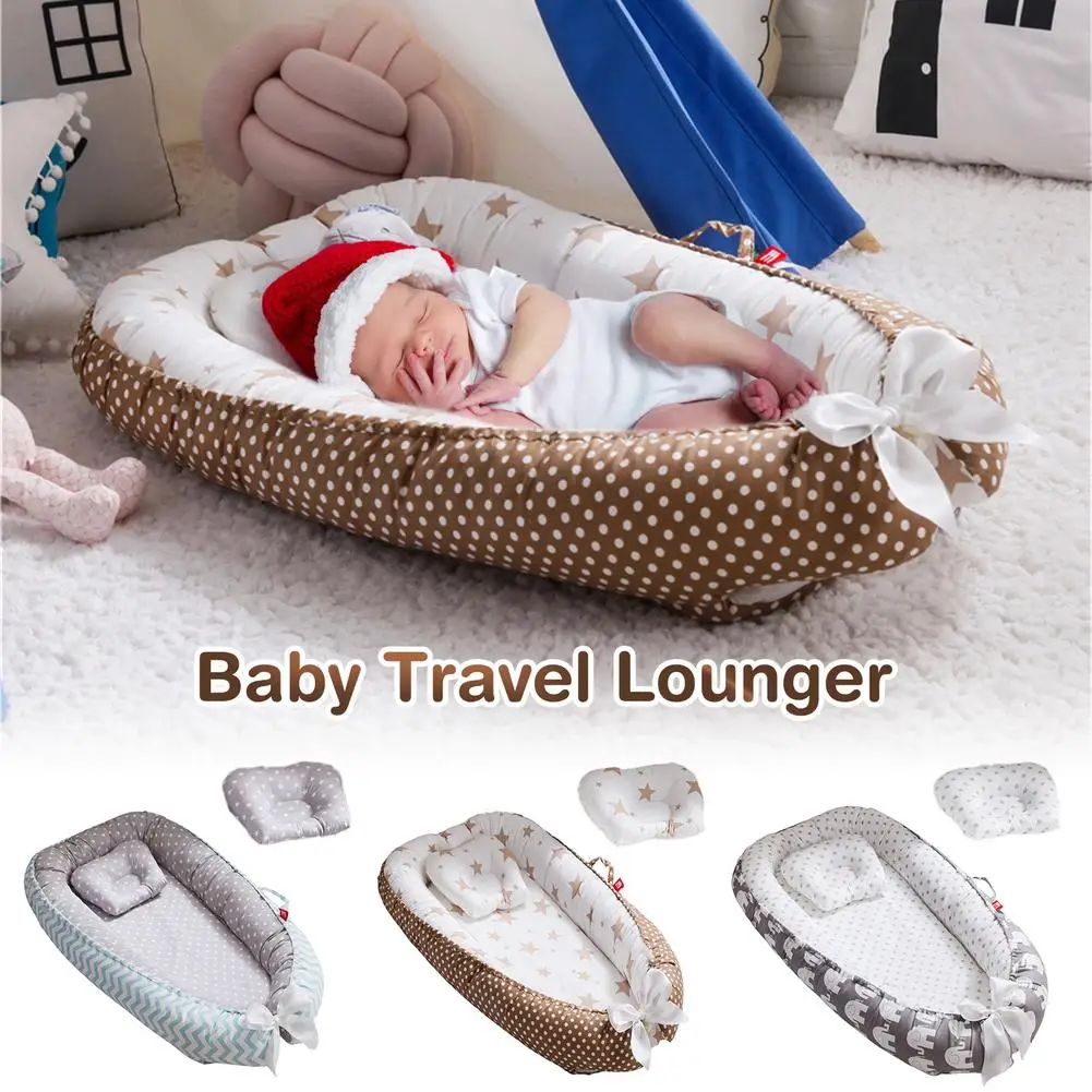 

Baby Lounger Nest Portable Baby Nest Bed For Girls Boys Cotton Crib Toddler Bed Baby Nursery Carrycot Co Sleeper Bed 85x50cm S