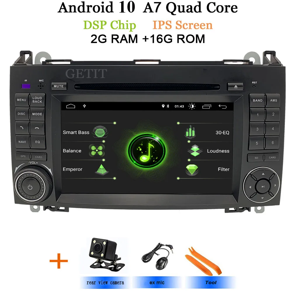 Android 10 2din Авто Радио DVD мультимедиа для Mercedes Benz B200 A B класс W169 W245 Viano Vito W639 Sprinter W906 wifi gps - Цвет: DSP-IPS 2G-Rear-DVR