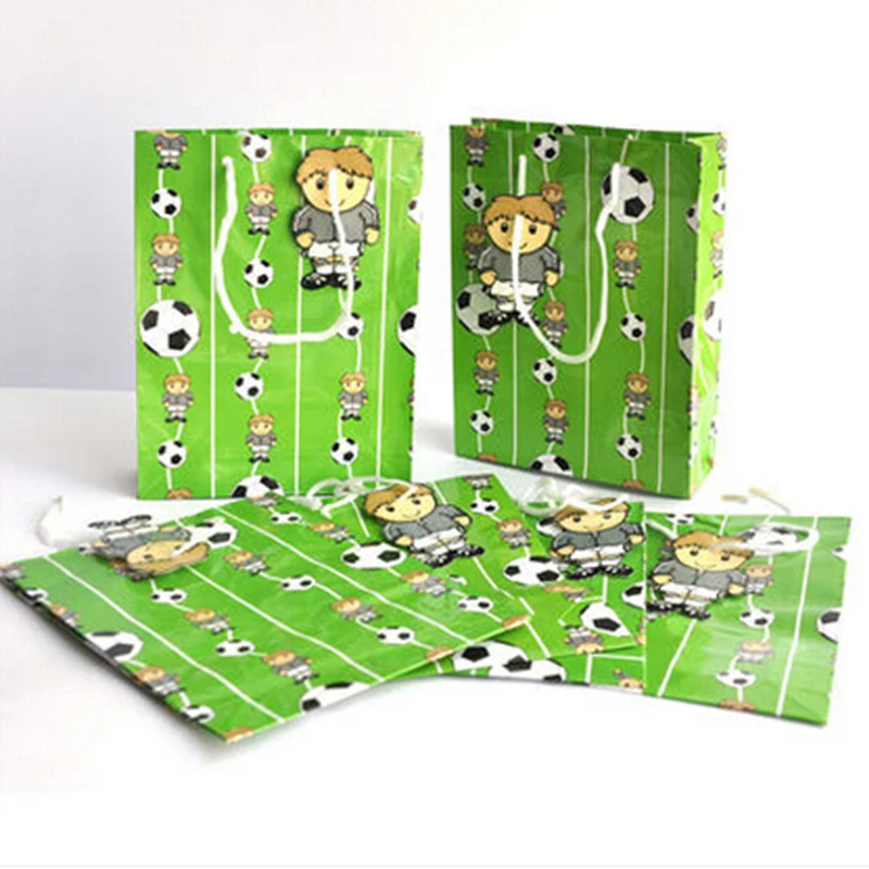 6 шт Подарочная бумажная сумка Футбольная Вечеринка для мальчика день рождение