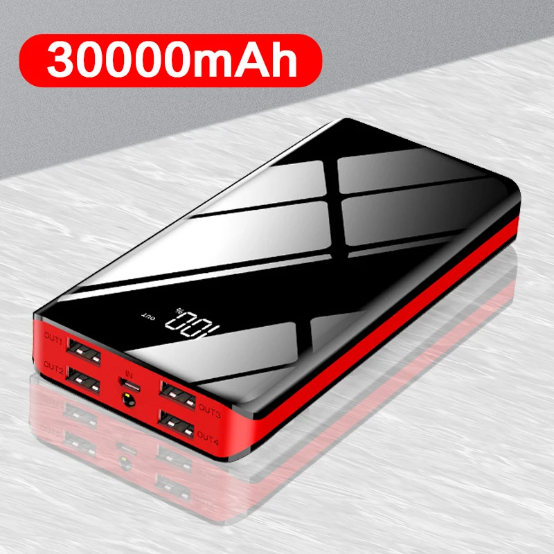 power bank 30000mah fast charging powerbank 4 usb poverbank external battery pack for xiaomi mi redmi iphone portable charger free global shipping