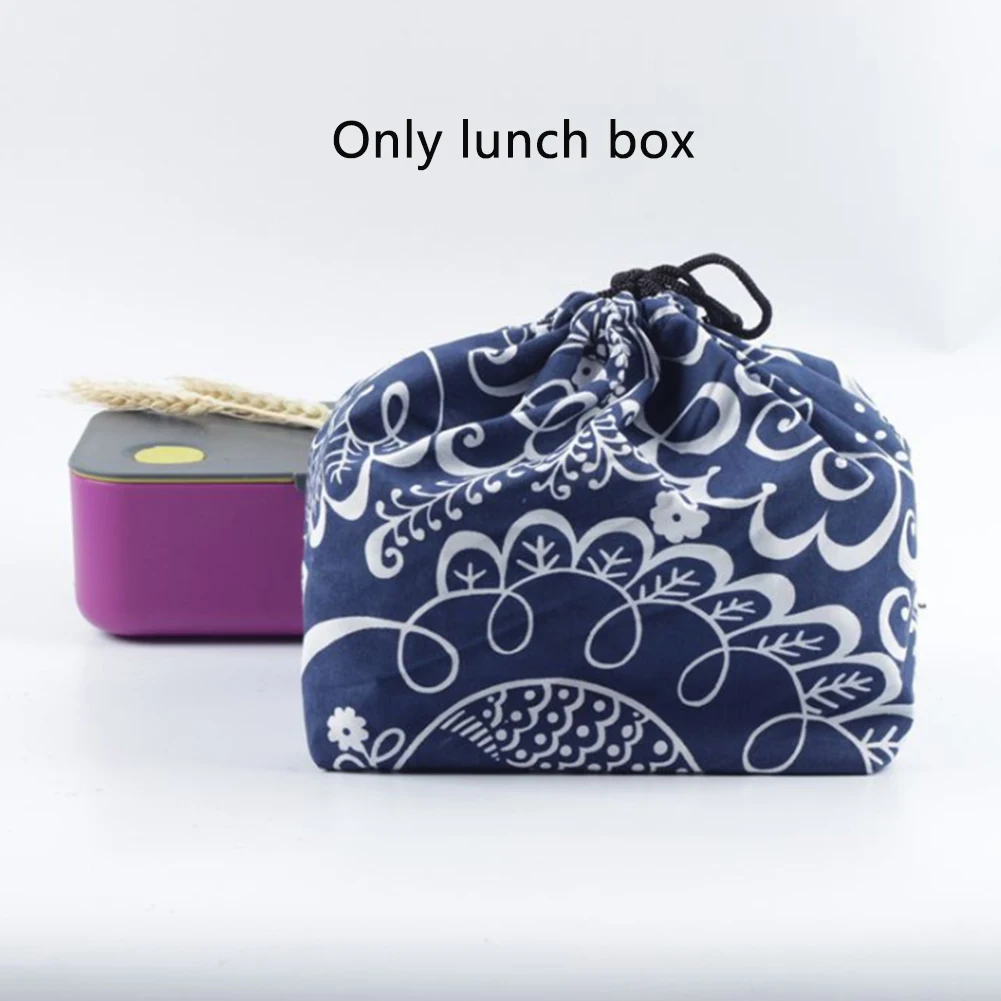 Тканевая термоизолированная Портативная сумка для ланча Bento на шнурке