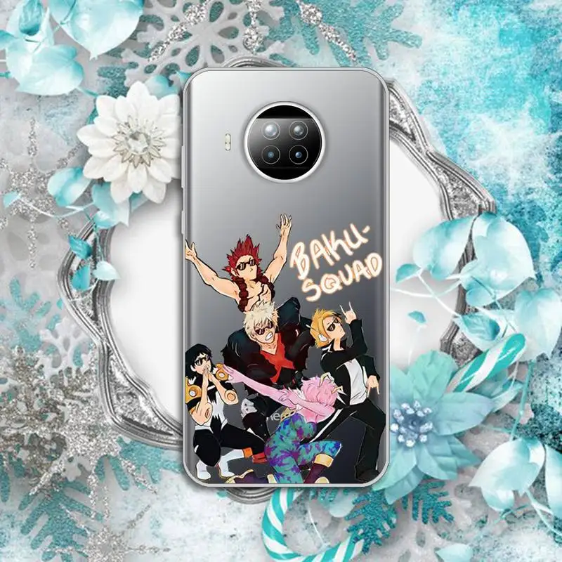 

Anime My hero academia Phone Case Transparent for Xiaomi Redmi note 10 t 8 9 pro lite 11