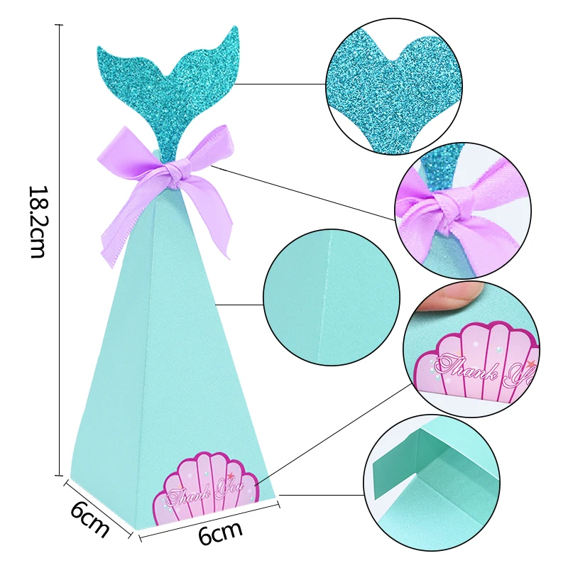10 шт. бумажные коробки русалка|Подарочные сумки и упаковка| |