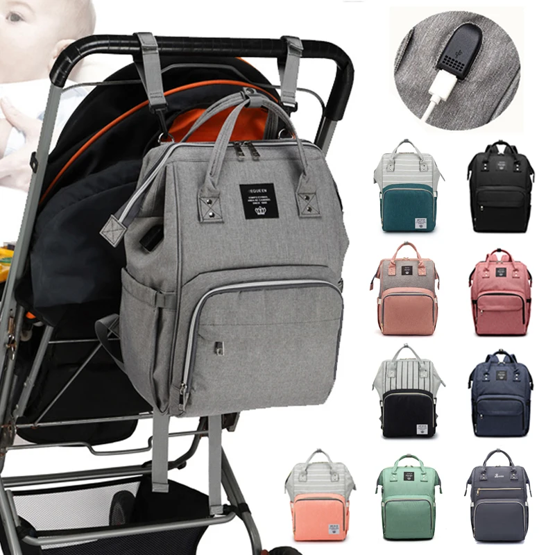

Baby diaper bag mommy stroller bags USB large capacity waterproof nappy bag kits mummy maternity travel backpack nursing handbag