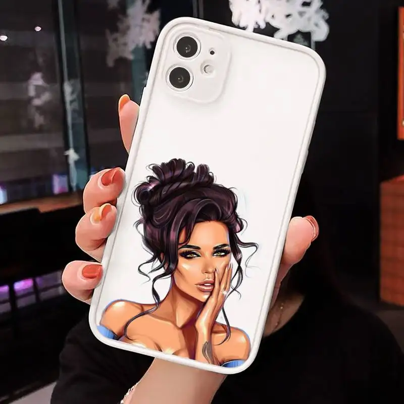

Girls Female boss sexy fashion cool Phone Cases Matte Transparent for iPhone 7 8 11 12 s mini pro X XS XR MAX Plus cover funda