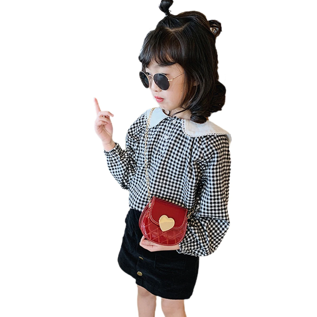 Сумка кросс-боди в форме сердца для маленьких девочек мессенджер на плечо с