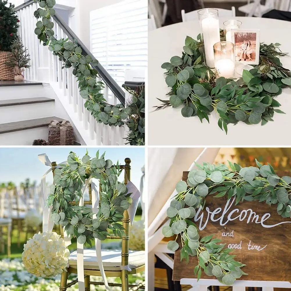 

2 Meters Artificial Leaf Garland Plants Vine Fake Leaves Decor Wedding For Home Decoration Plants Foliage Handmade Fake F3L5