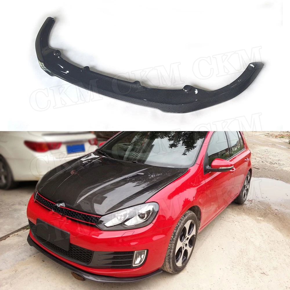 Передний спойлер для губ из углеродного волокна Volkswagen VW Golf 6 VI MK6 GTI 2010 2013 FRP RZ Style