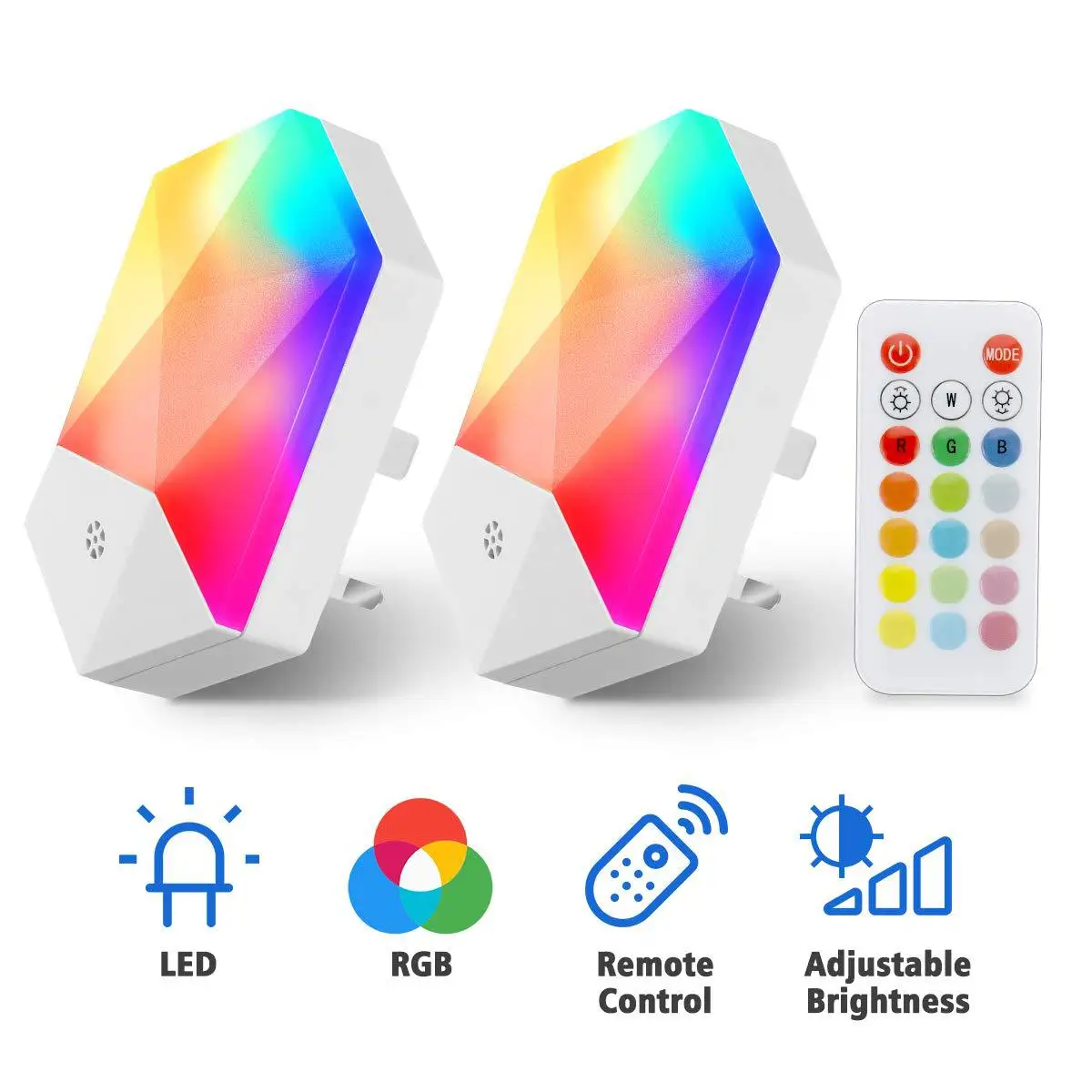 

2021 New Intelligent Dimmable 16-color Remote Control Nightlight RGB Ambient Light Bedroom Corridor Baby Room Lamps