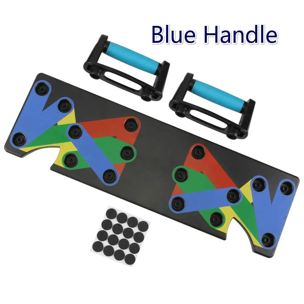 Blue Handle 9 в 1 пуш-ап стойка доска для бодибилдинга фитнес инструмент для упражнений для мужчин и женщин отжимания стойка для тренажерного зала Бодибилдинг Прямая поставка Новинка - Цвет: Blue Handle