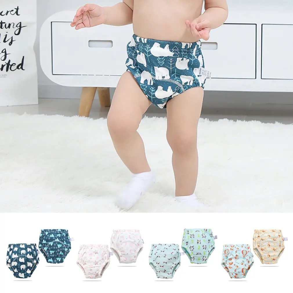 

cotton washable baby 6-layer gauze diaper pants 360 Surround Dressed No Leakage Multifunctional Layer Design absorbs