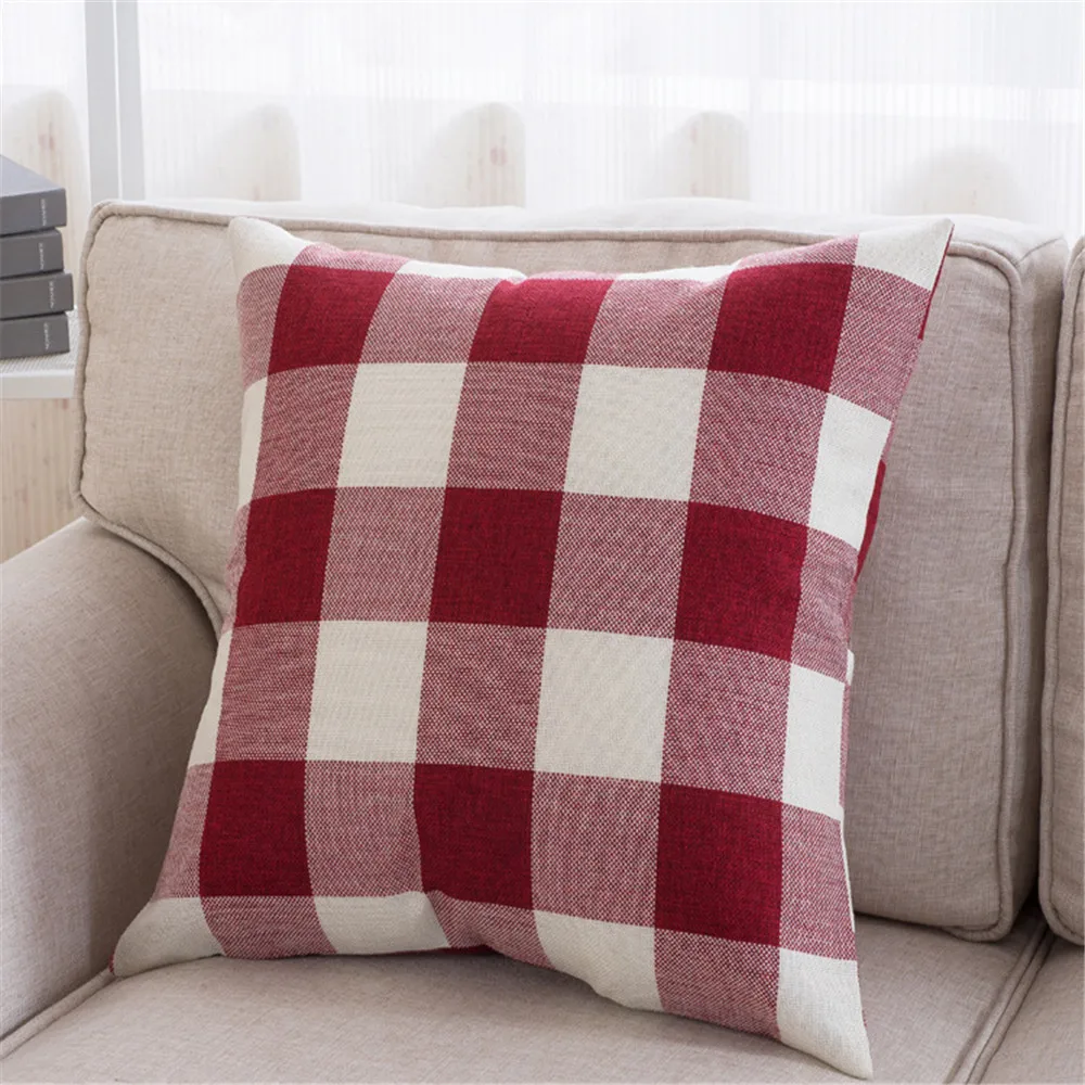 Модный чехол в клетку для дивана кровати домашний декор 45x45 подушки украшение