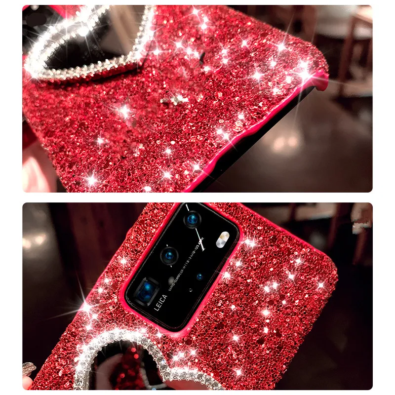 Модный зеркальный блестящий чехол с сердцем для телефона Redmi Note 10 Pro 9 9C 9T 8 7 5
