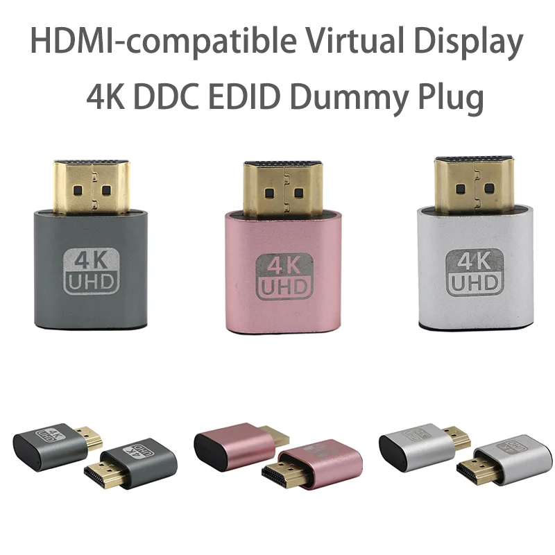 HDMl-pantalla Виртуальная Совместимость с разрешением 4K DDC EDID enchufe макет VGA DVI