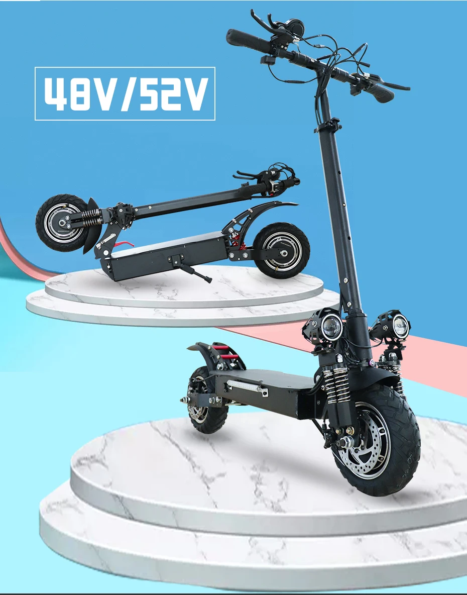 

JS Powerful Electric Scooter for Adults 2 Wheels Dual drive 52V2600W Casual Foldable Portable Energy E-scooter Max Speed 75km/h