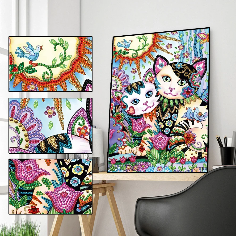 

Diamond Embroidered Owl Cat Animal Shaped Diamond Painting Rhinestone Needle 5d Diamond DIY Shiny Crystal Set home decoration