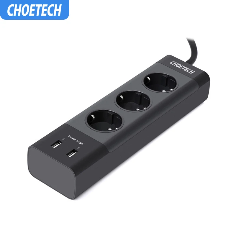 CHOETECH Smart USB power Strip розетка 17 Вт домашний офис Великобритания США ЕС вилка зарядное