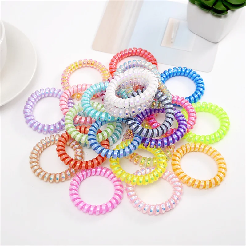 10 шт./лот аксессуары для волос девочек эластичные повязки браслет из телефонной