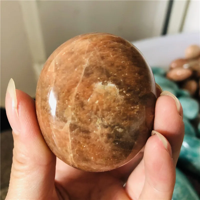 

Natural peachstone moonstone quartz crystal healing Reiki Decorative gift