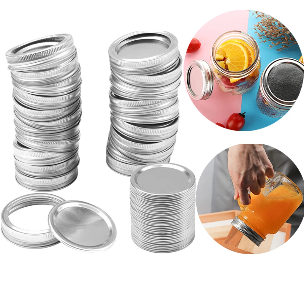 

24PCS Canning Lids Leak free Regular Mouth Mason Canning Lids + Rings, Tinplate Lids for Mason Jar Regular Mouth