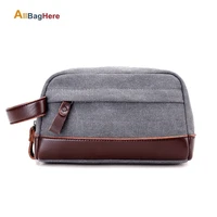 new in 2019 canvas male bag casual fashion clutch bag large capacity change phone wallet key travel washing oil wax pack for man