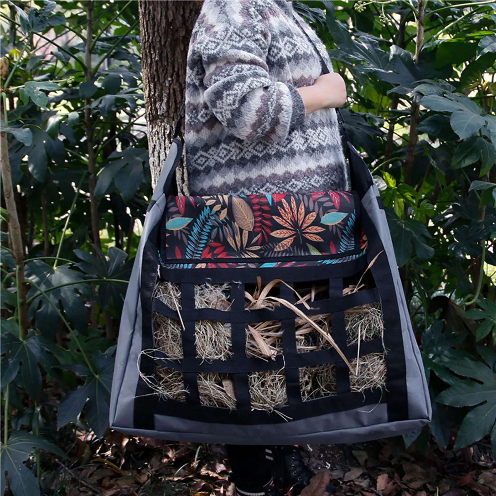 Large Capacity Horse Hey Bag Slow Feeder With Adjustable Strap Feeding Pouch Tote For Horses Goat Alpacas Hay Storage Bags | Дом и сад