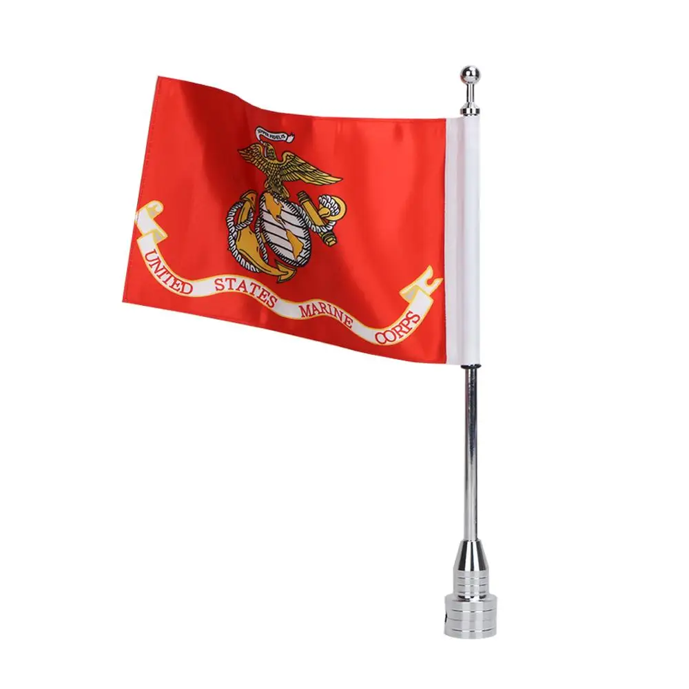 

6" x 9" Marine Corps Flag Banner Motorcycle Adjustable Pole Mount Flag For Harley Touring Dyna Sportster Honda Goldwing CB VTX