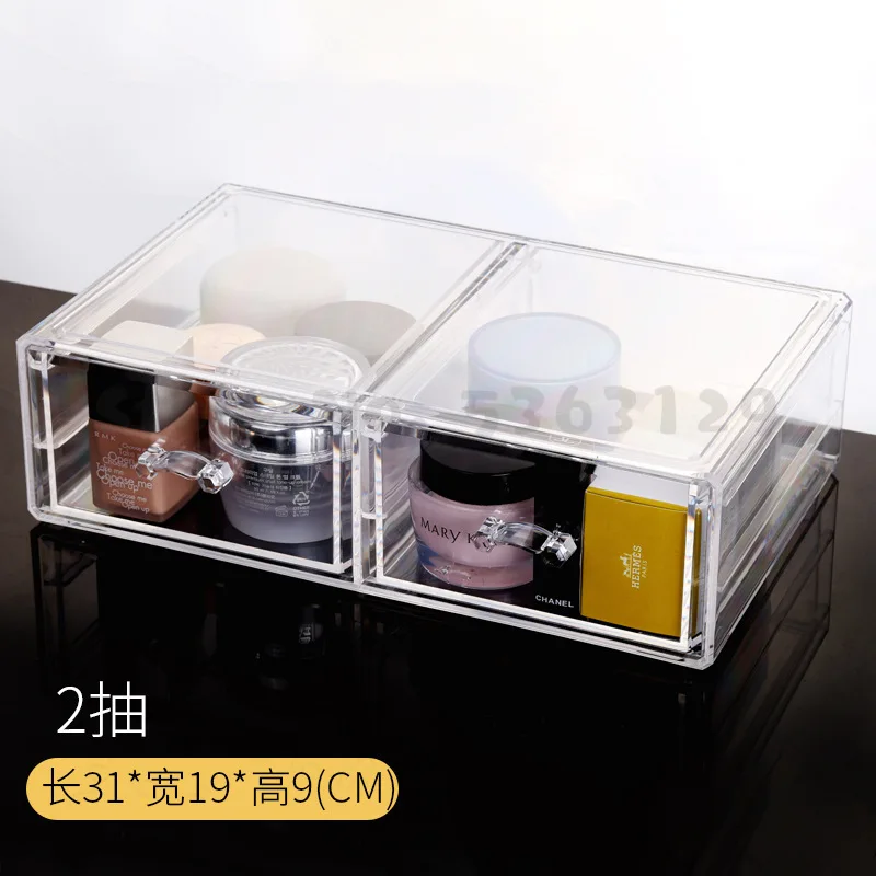 

Clear Acrylic Makeup Organizer Cosmetic Drawer Storage Box Desktop Dust-proof Lipstick Holder Perfume Organizer Jewelry Box