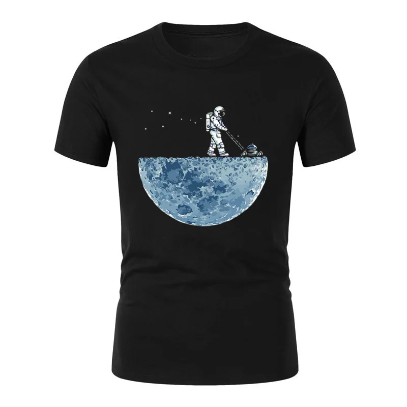 

2021 Summer New Men's Printed T-shirt Astronaut Funny Casual Top Pure Cotton High Quality Short Sleeve Street Fashion Popular Cl