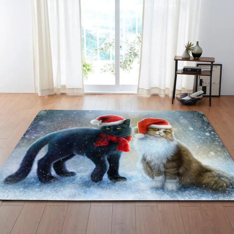 

Cartoon Animals Series Carpet Room Child Playmat with Cute Cat Print Children's Bedroom Rug Beside Mat Rugs for Parlor Room