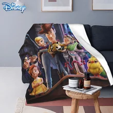Couverture en peluche de dessin animé Disney Toy Story pour enfants, flanelle, douce et confortable, pour adultes et enfants, cadeau d'hiver  (1)