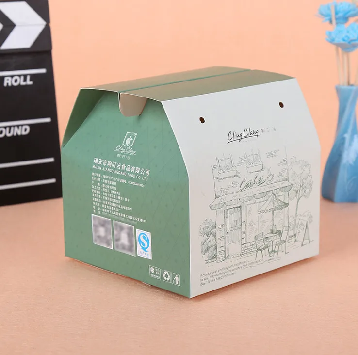 Бумажная натуральная коричневая пищевая упаковочная коробка для тортов и