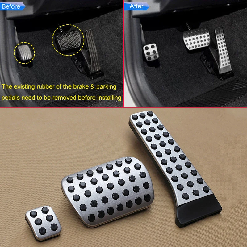 

W205 W213 X253 W218 Pedal Covers Parts Manual Replacement Stainless steel+Rubber New