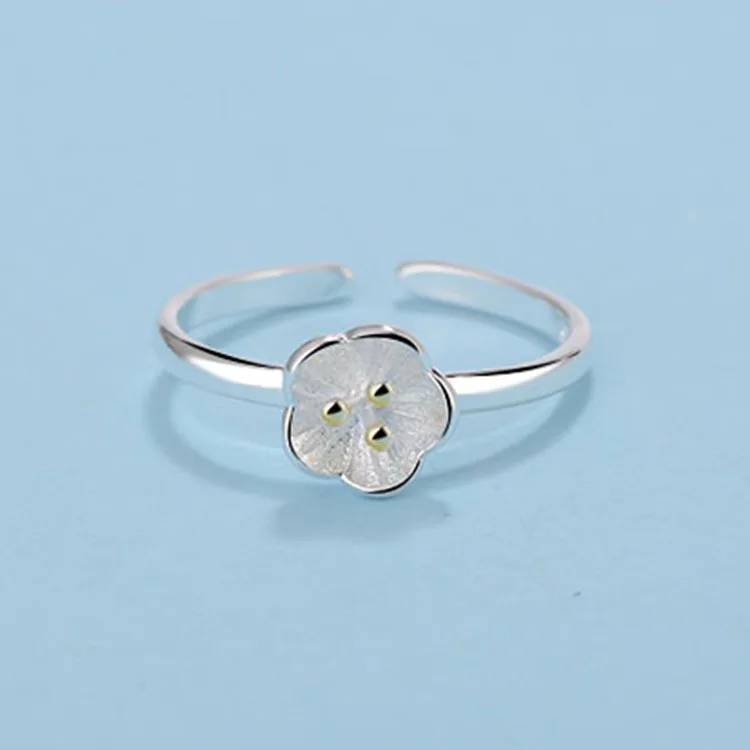 Простое корейское модное регулируемое кольцо с цветком качественные ювелирные