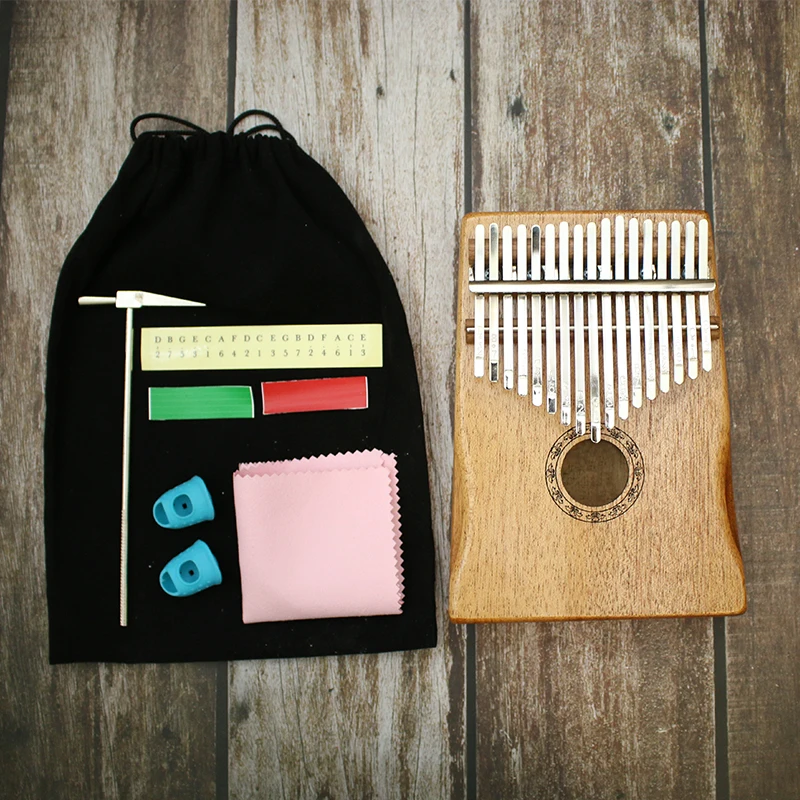 17 клавиш калимба африканская твердая сосна красное дерево Пальчиковое пианино