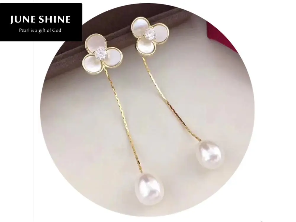 Женские серьги с пресноводным жемчугом подвески из натурального белого жемчуга