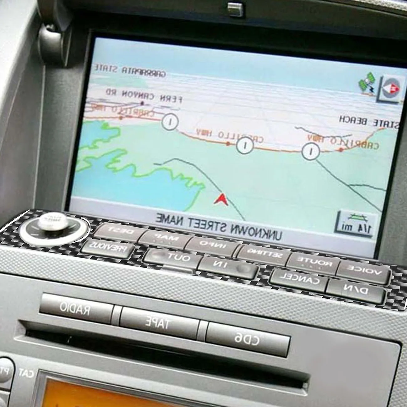 

Carbon Fiber Sticker Car Navigation Control Panel Button Border Frame Cover Trim For Nissan 350Z Car Styling Accessories