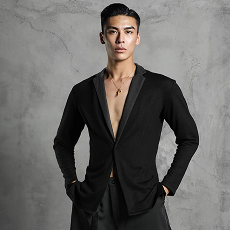 Мужская рубашка с V образным вырезом для латиноамериканских танцев|Латинский| |