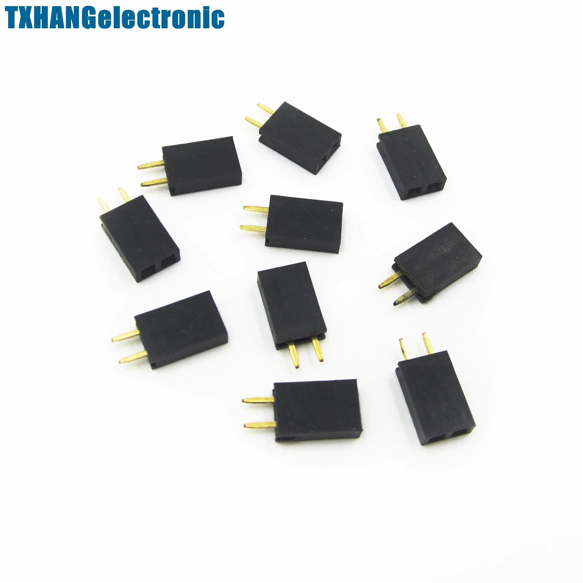 10 шт. новинка Однорядный 1x2 контакта 2 54 мм шаг гнездовой разъем прямая