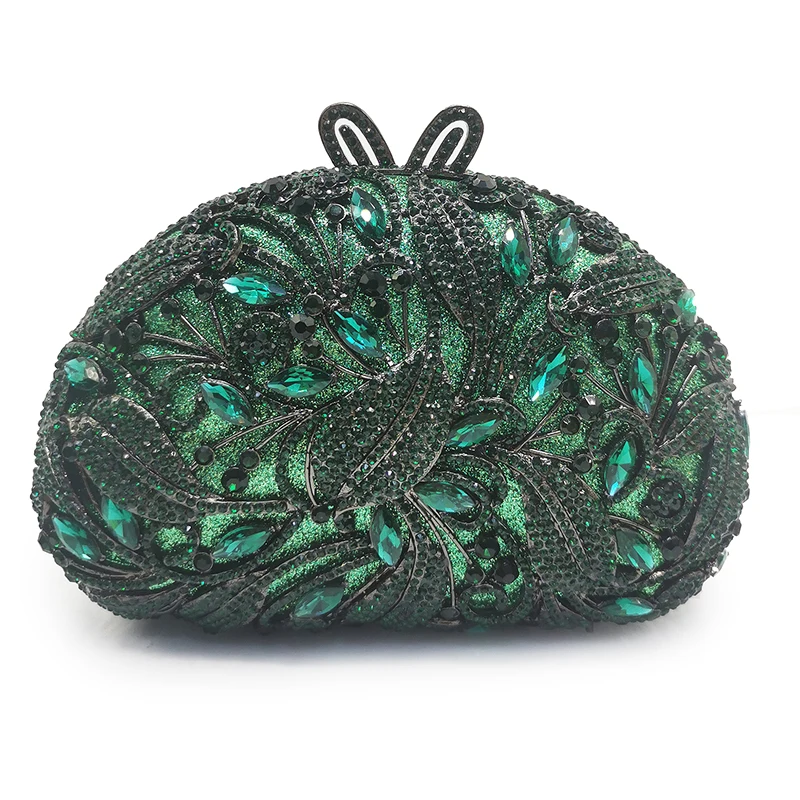 

Зеленый страз кристалл вечерние клатчи, роскошные дизайнерские женские клатчи, лучший рождественский подарок, вечерние свадебные кошельки