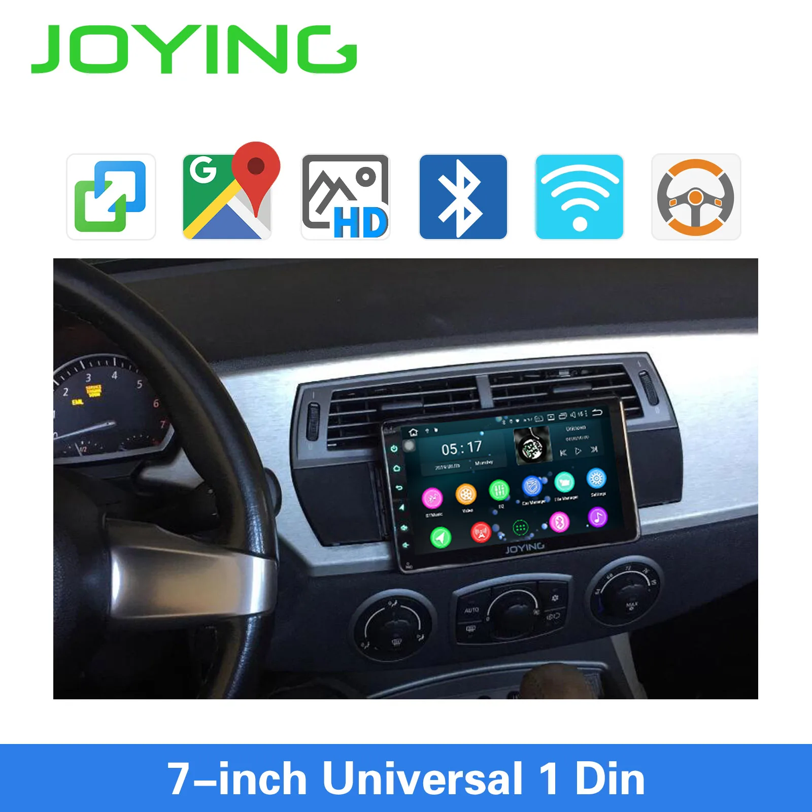 Joying Android 8,1 Авторадио автомобиля 1 один DIN 7 ''головное устройство HD мультимедиа для стерео-Радио автомобильной Bluetooth FM wifi Зеркало Ссылка