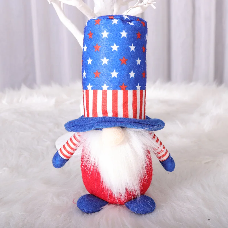 

1PC Creative American Independence Day Doll Toys Hat Ornaments DIY Home Festival Decoration Supplies
