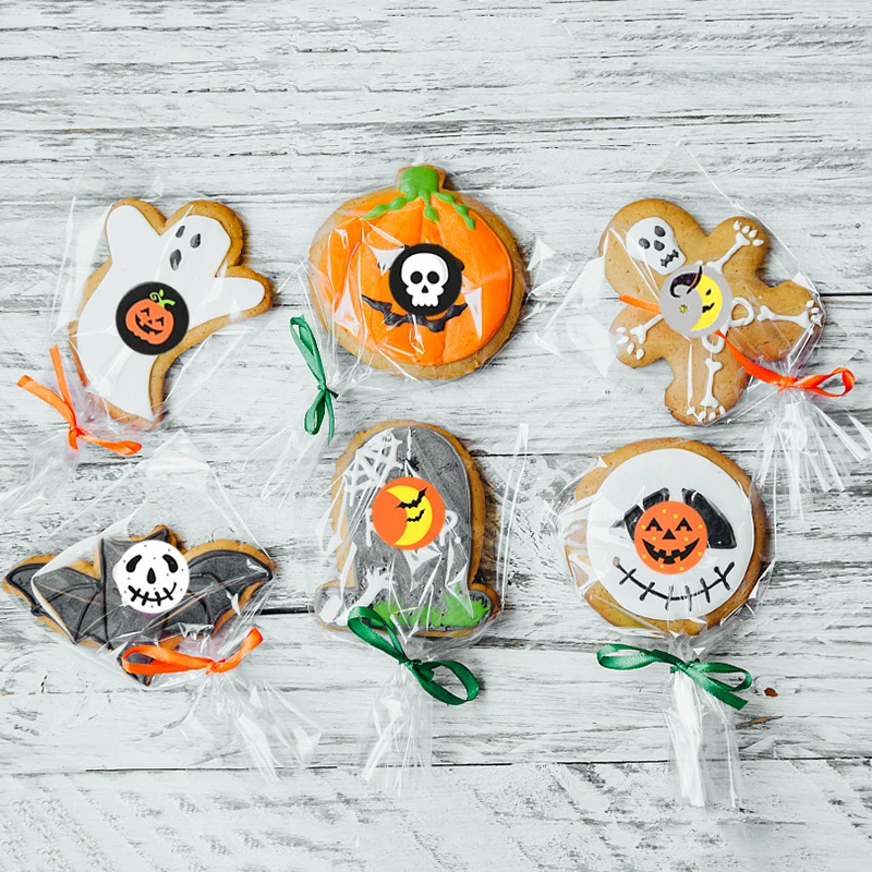 216 шт./лот декоративные наклейки на Хэллоуин самоклеящиеся бумажные с