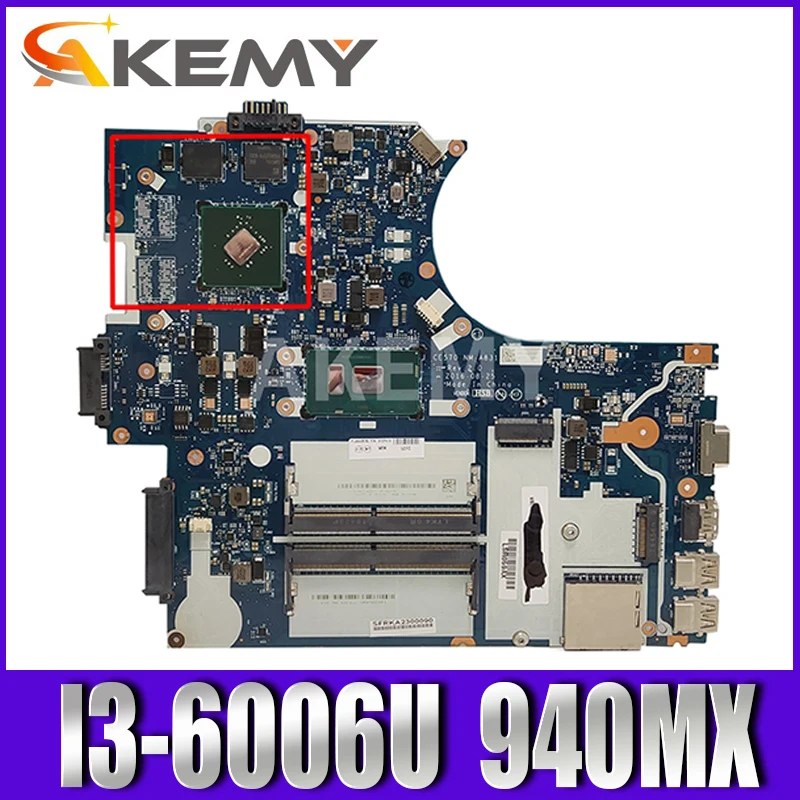 

Akemy NM-A831 материнская плата для ноутбука Lenovo ThinkPad E570 E570C NM-A831 лаптоп материнская плата с i3-6006U процессор 940MX GPU