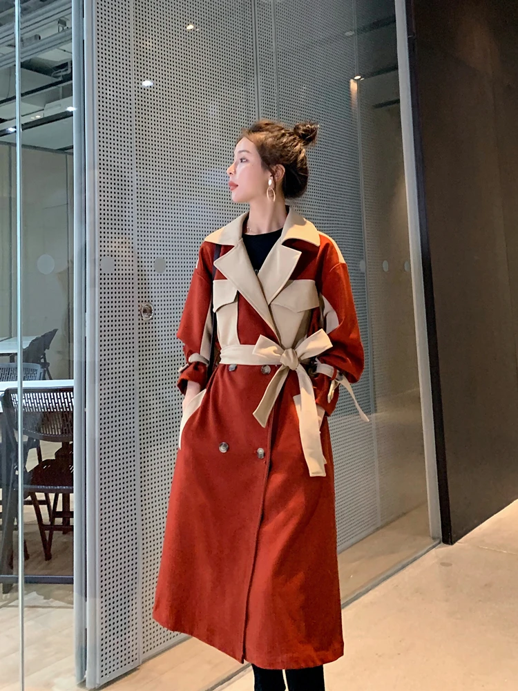 2020 Модное Длинное ветронепроницаемое Свободное пальто женское манто готическое