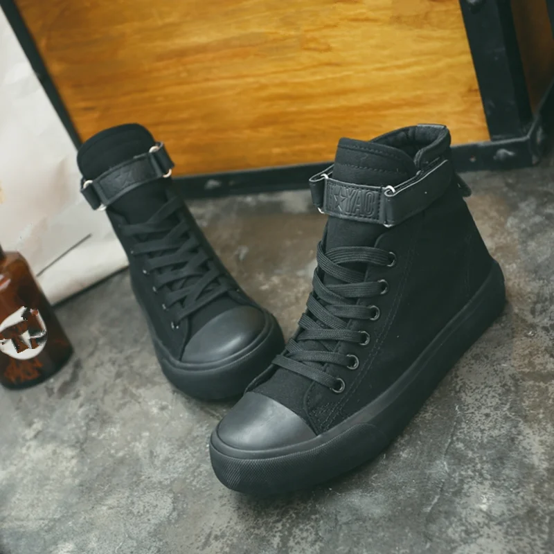 Кеды женские высокие Вулканизированная подошва холщовые кроссовки на шнуровке