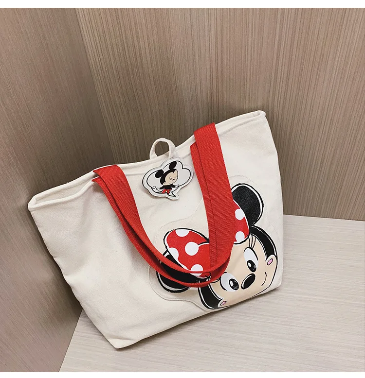 Disney новая большая сумка женская сумка милый мультяшный Микки Большая вместительная сумка для девочек Сумка тканевая через плечо сумки кошелек шоппинг