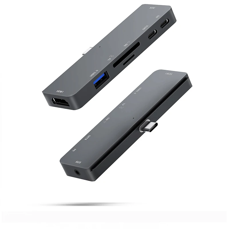 

USB C HUB Multi USB 3.0 HUB with USB 3.0 2.0 with Sd Tf Card Slot with Aux Port 7 In 1 USB Docking Station for Macbook